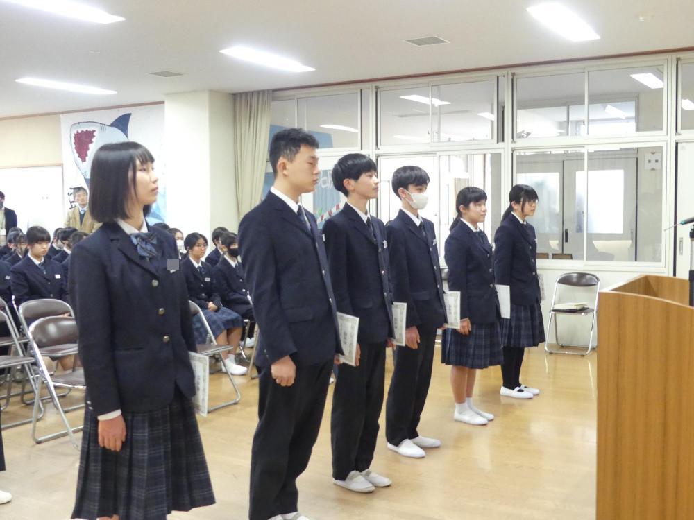 3学期始業式・生徒会執行部認証式3