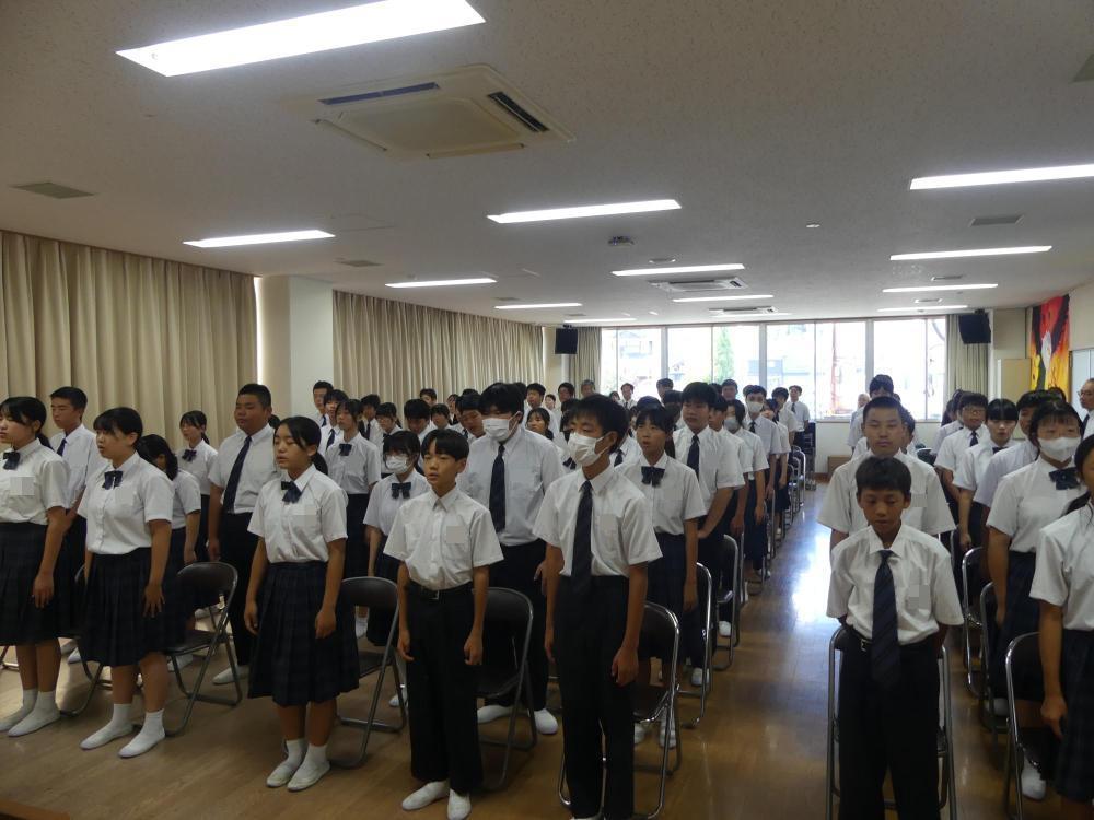 2学期始業式・部活動新チーム発足式1
